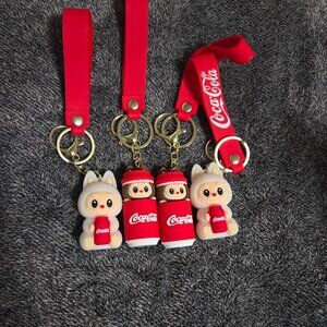 Coke Cola Labubu Key Chains set of 4